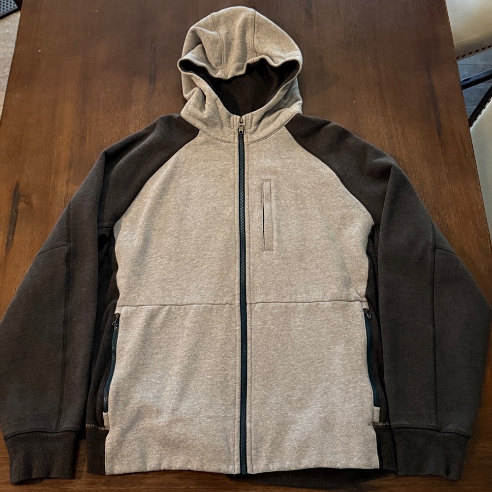 lululemon athletica Grey and Black Full-Zip Hooded Sweatshirt